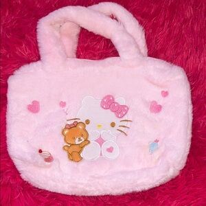 Hello Kitty Pink Plush Kids Tote Bag